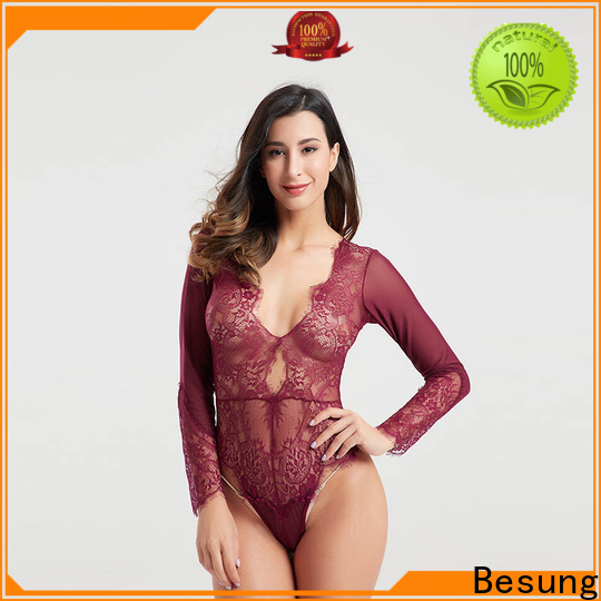 Besung style womens long sleeve bodysuit lingerie for lover