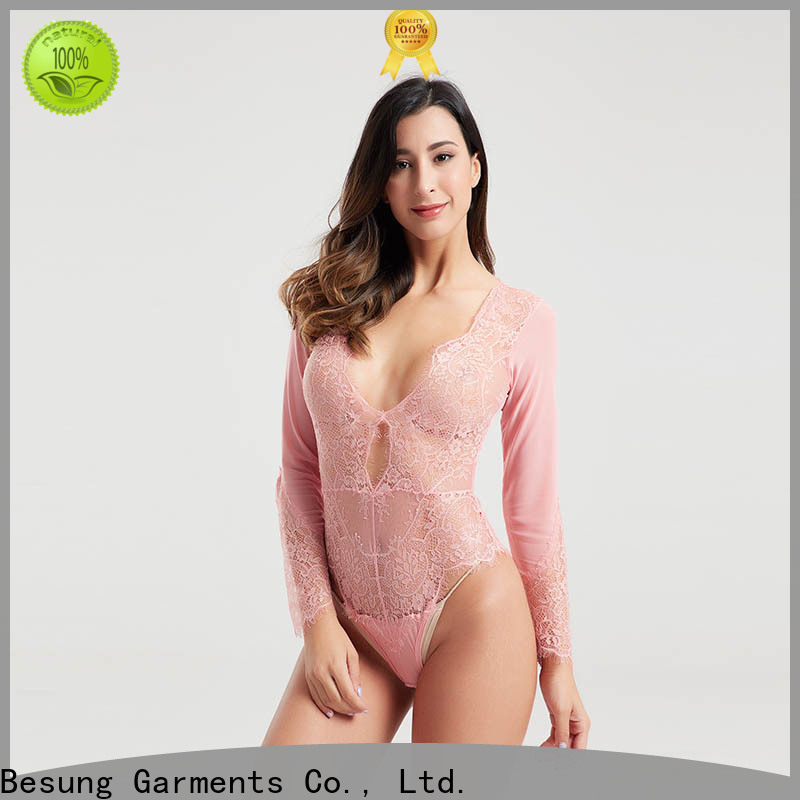 Besung eyelash green lace bodysuit lingerie for hotel