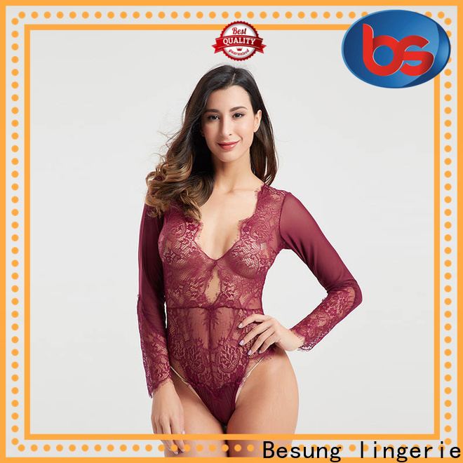 Besung ladies plus size black bodysuit at discount for women