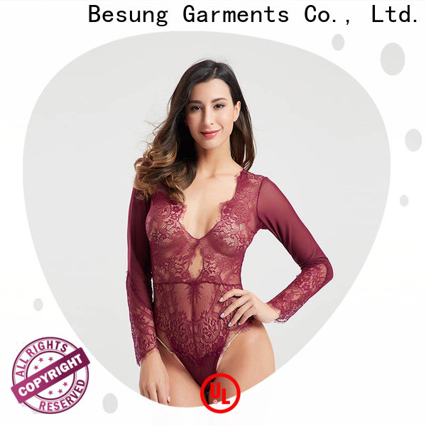 Besung eyelash black sheer bodysuit for wholesale for wife