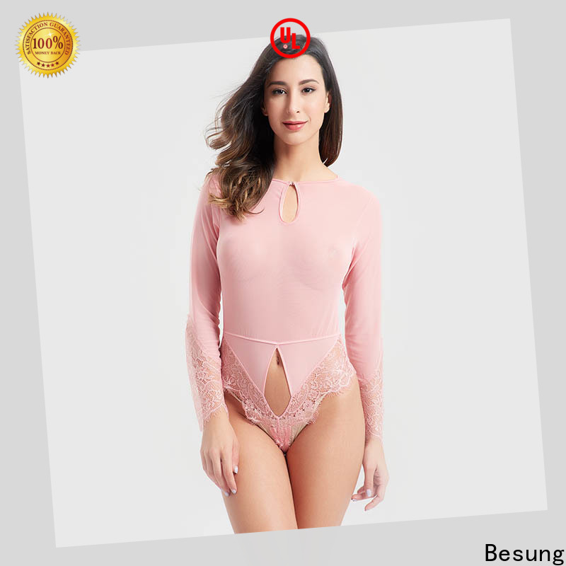 Besung elegant hot pink bodysuit production for women