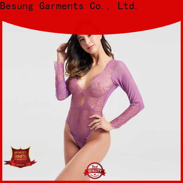 Besung eyelash womens white bodysuit lingerie for hotel