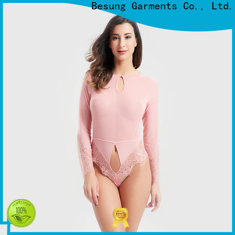 Besung simple design yellow lace bodysuit wholesale for home