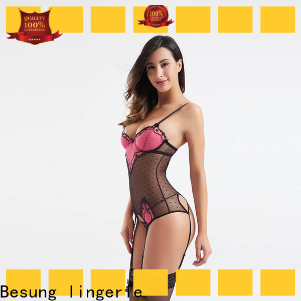 Besung design red lace bodysuit long sleeve at discount for hotel