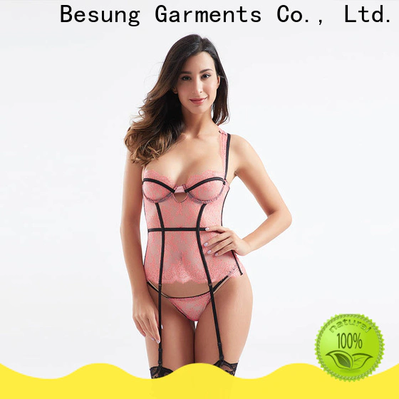 Besung simple design lace up corset underwear for wife