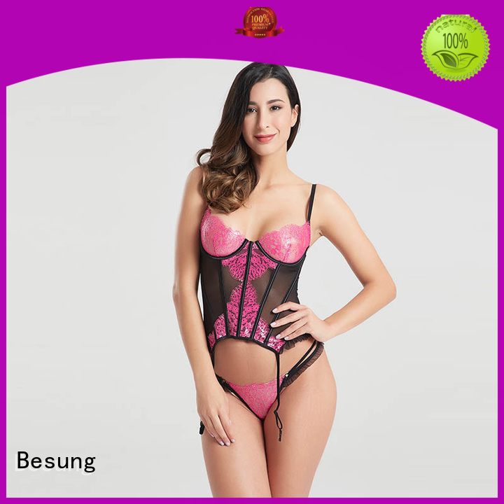 Besung black latex corset sale for wife