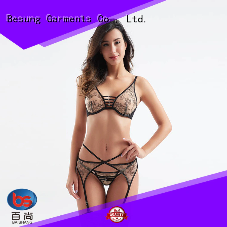 Besung low price crotchless lingerie contrast for hotel
